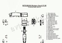 Декоративные накладки салона Mitsubishi Pajero Sport/Montero Sport 1998-2008 с Overhead, с Sunroof, 28 элементов.