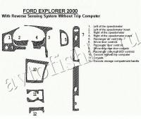 Декоративные накладки салона Ford Explorer 2000-2000 с Reverse Sensing система, полный набор, 4 двери, без Trip Computer