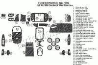 Декоративные накладки салона Ford Expedition 1997-1999 полный набор, с Overhead, Console, с перчаточный ящик, 40 элементов.