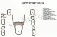 Декоративные накладки салона Subaru Impreza 1996-2001 полный набор