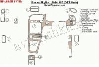 Nissan Skyline (94-97) декоративные накладки под дерево или карбон (отделка салона), механичеcкая коробка передач, GTS , правый руль