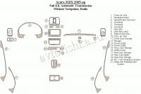 Декоративные накладки салона Acura MDX 2005-н.в. полный набор, Автоматическая коробка передач, без навигации, Радио с Entertaintment Center
