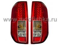 Nissan Navara (05-12) фонари задние светодиодные красно-хромированные, комплект 2 шт.