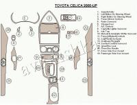 Декоративные накладки салона Toyota Celica 2000-н.в. 2 двери