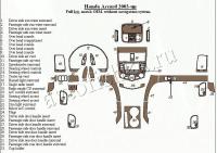 Декоративные накладки салона Honda Accord 2003-2007 полный набор, Соответствие OEM, без навигации система