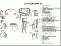 Декоративные накладки салона Ford Escape 2005-2006 базовый набор