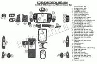 Декоративные накладки салона Ford Expedition 1997-1999 полный набор, без Overhead, Console, без перчаточный ящик, 33 элементов.