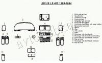 Декоративные накладки салона Lexus LS-400 1993-1994 полный набор, Соответствие OEM, 13 элементов.