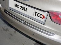 Kia Rio (15–) Накладка на задний бампер (лист шлифованный надпись RIO)