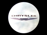 Лазерная подсветка Welcome со светящимся логотипом Chrysler в черном металлическом корпусе, комплект 2 шт.