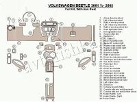 Декоративные накладки салона Volkswagen Beetle 2001-2005 полный набор.