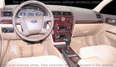 Декоративные накладки салона Ford Fusion 2006-2009 с аналоговыми часами, ручной A/C Controls