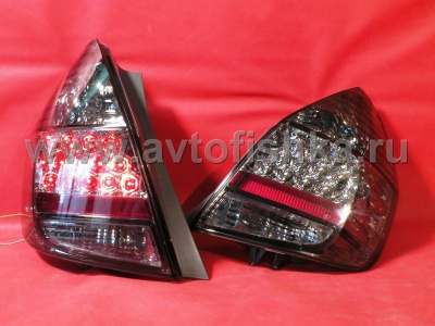Honda Fit, Jazz (01-06) фонари задние светодиодные тонированные, комплект 2 шт.