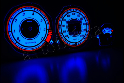 Opel Corsa B/Tigra светодиодные шкалы (циферблаты) на панель приборов - дизайн 2