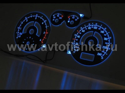 Audi A4 (95-01) (B5) светящиеся шкалы приборов - накладки на циферблаты панели приборов, дизайн № 1