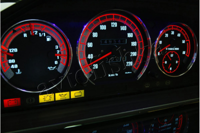 Mercedes 190 W201 светодиодные шкалы (циферблаты) на панель приборов - дизайн 4