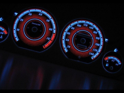 Audi 100 C4; C3 (88-94) светящиеся шкалы приборов - накладки на циферблаты панели приборов, дизайн № 2