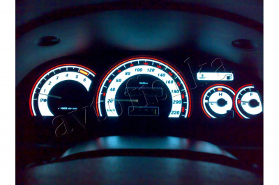 Opel Vectra A светодиодные шкалы (циферблаты) на панель приборов - дизайн 1