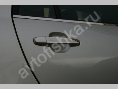 Toyota Avensis (2007-) накладки на ручки дверей из нержавеющей стали, 4 шт.