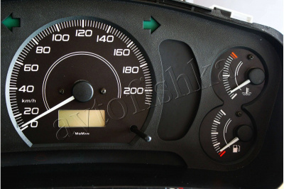 Mitsubishi Colt 1996 - 2003 CJ0 светодиодные шкалы (циферблаты) на панель приборов - дизайн 1