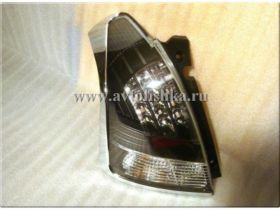 Suzuki Swift (04-) фонари задние светодиодные черно-хромированные с рамкой, комплект 2 шт.