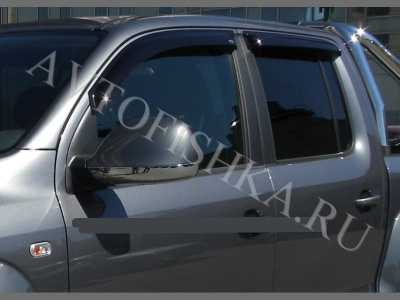 Дефлекторы боковых окон 4 части темные для VW Amarok 2010-