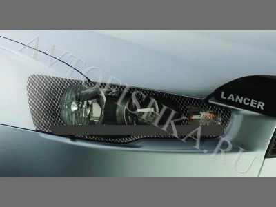 Защита передних фар карбон Mitsubishi Lancer 2007-
