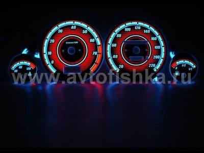Audi 80, 90 B3, B4 светящиеся шкалы приборов - накладки на циферблаты панели приборов, дизайн № 2