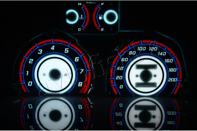 Honda CRX (88-90) светодиодные шкалы (циферблаты) на панель приборов - дизайн 2