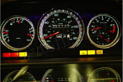 Mercedes 190 W201 светодиодные шкалы (циферблаты) на панель приборов - дизайн 1