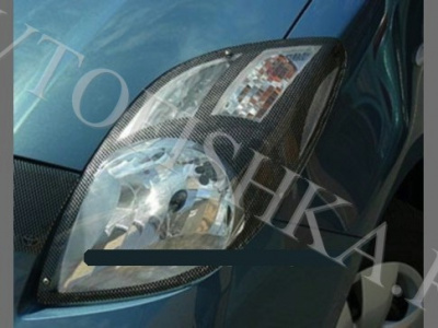Защита передних фар карбон Toyota Yaris 2006-2009