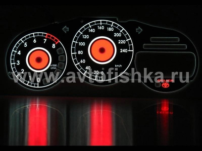 Toyota Celica (00-05) светящиеся шкалы приборов - накладки на циферблаты панели приборов