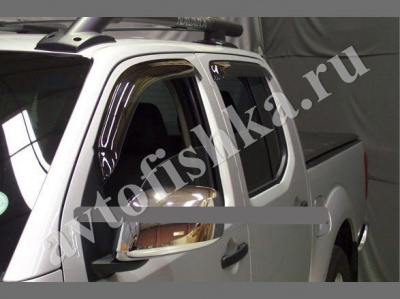 Дефлекторы боковых окон EGR 4 части темные Nissan Navara 2005-