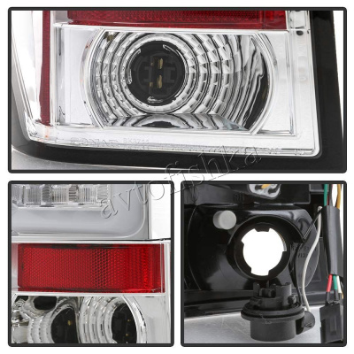 Jeep Grand Cherokee (04-) фонари задние светодиодные хромированные TUB дизайн