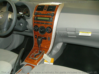 Декоративные накладки салона Toyota Corolla 2009-н.в. полный набор, без навигации