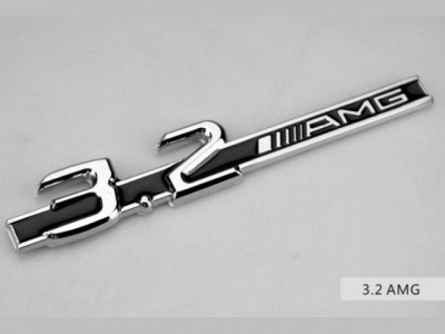 Эмблема (табличка) логотип 3.2 AMG на крыло для Mercedes-Benz