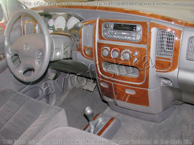 Декоративные накладки салона Dodge RAM 2002-2005 базовый набор, 2 & 4 двери
