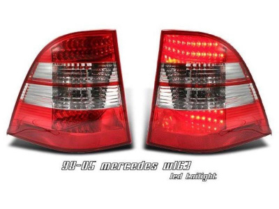 Mercedes ML W163 (98-05) фонари задние светодиодные красно-белые, комплект 2 шт.