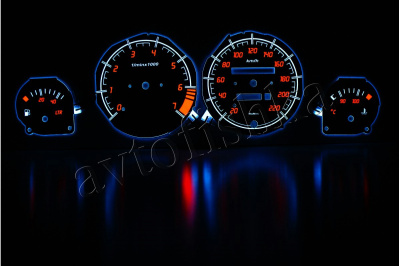 Opel Corsa B/Tigra светодиодные шкалы (циферблаты) на панель приборов - дизайн 1