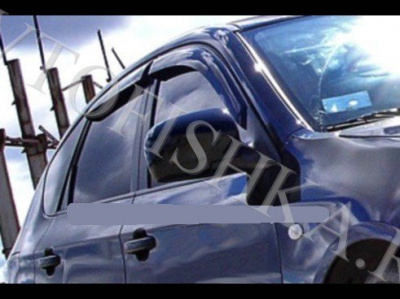 Дефлекторы боковых окон 4 части темные Subaru Impreza хэтчбек 2008-2011