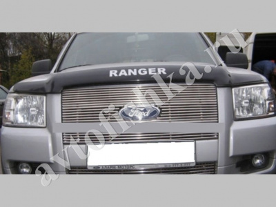 Дефлектор капота темный с надписью Ford Ranger 2006-2010
