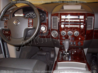 Декоративные накладки салона Nissan Armada 2004-2007 полный набор, Navigation система, без Overhead
