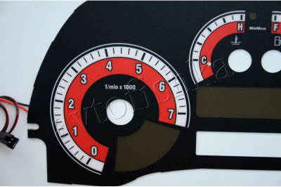 Fiat Punto 2 светодиодные шкалы (циферблаты) на панель приборов - дизайн 2