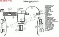 Honda Accord (89-92) декоративные накладки под дерево или карбон (отделка салона), полный набор , правый руль