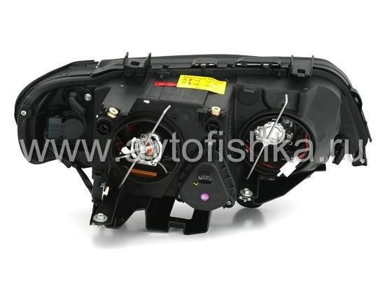 BMW X5 (98-03) фары передние линзовые черные, со светящимися ободками, с моторами электрокорректора, комплект 2 шт.
