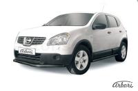 Защита переднего бампера Arbori d57 длинная черная NISSAN QASHQAI +2 2007-2011