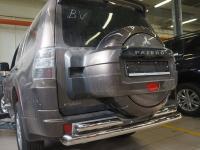 Mitsubishi Pajero (11–) Защита заднего бампера двойная d 76/60 мм, нерж.