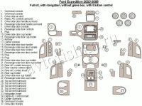 Декоративные накладки салона Ford Expedition 2003-2006 полный набор, с навигацией, без перчаточного ящика, с Traction Control
