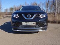 Nissan X-Trail (14–) Защита передняя нижняя длинная (с ходовыми огнями) 60,3 мм