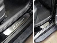 Hyundai Tucson (16–) Накладки на пороги (лист шлифованный надпись Tucson)